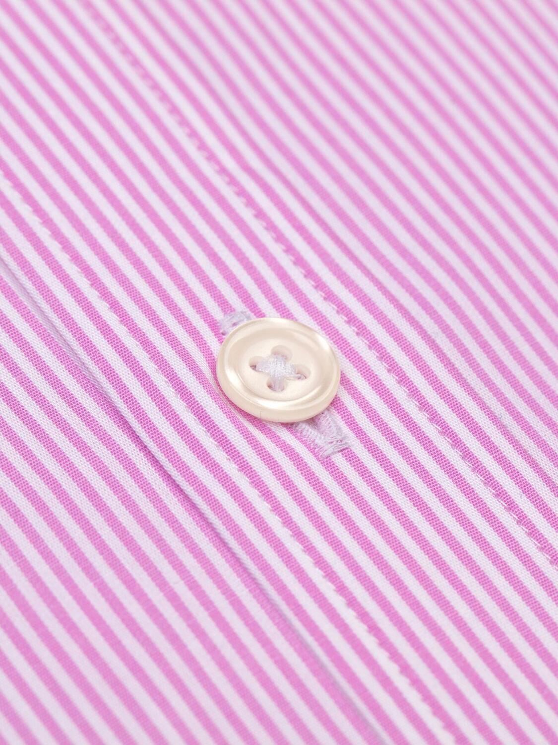 Tailliertes Menthon-Hemd mit rosa Streifen