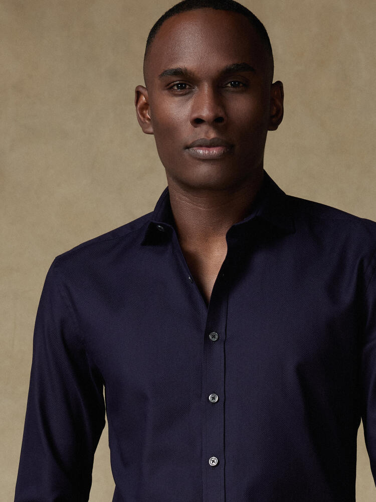 Camicia slim Mike testurizzata blu navy