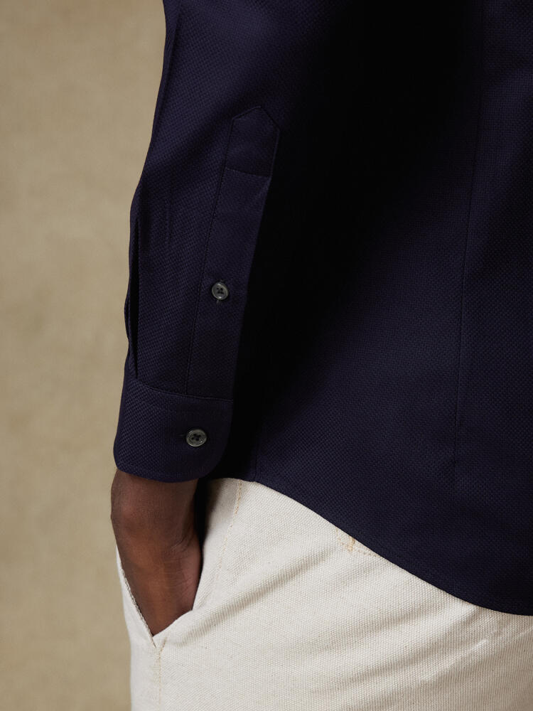 Camicia slim Mike testurizzata blu navy