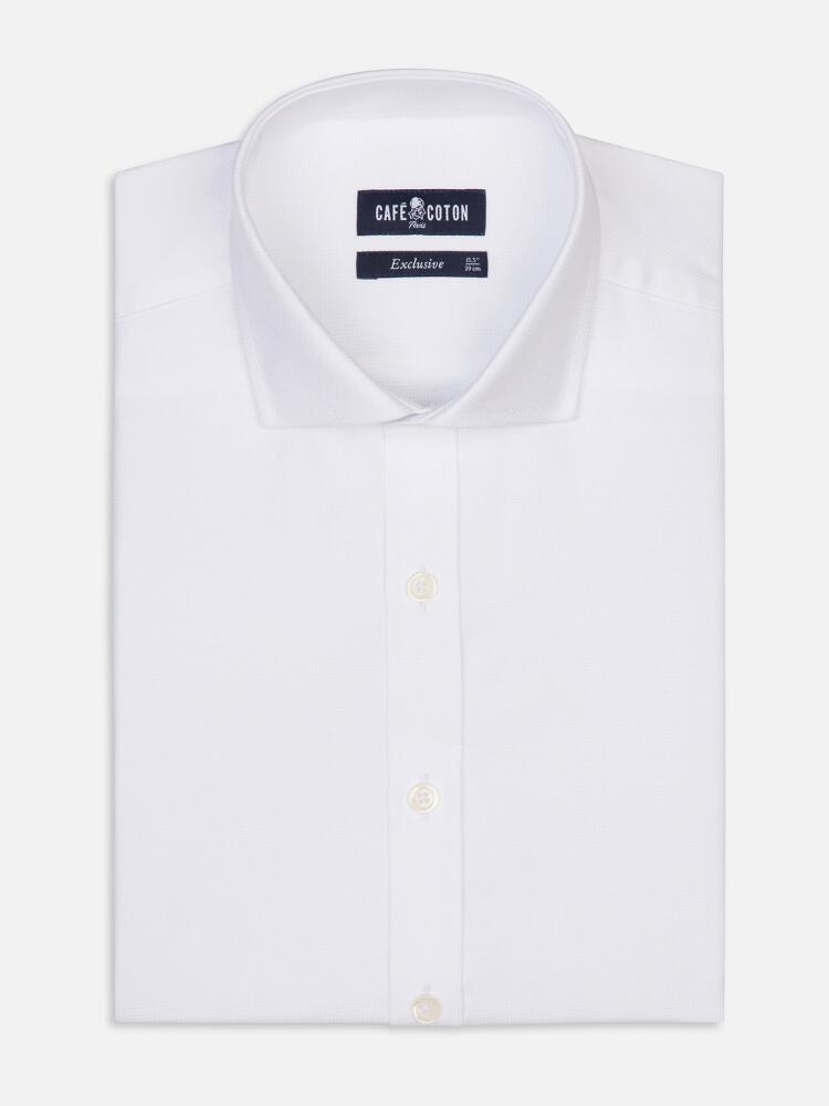 Chemise cintrée Miles texturée blanche