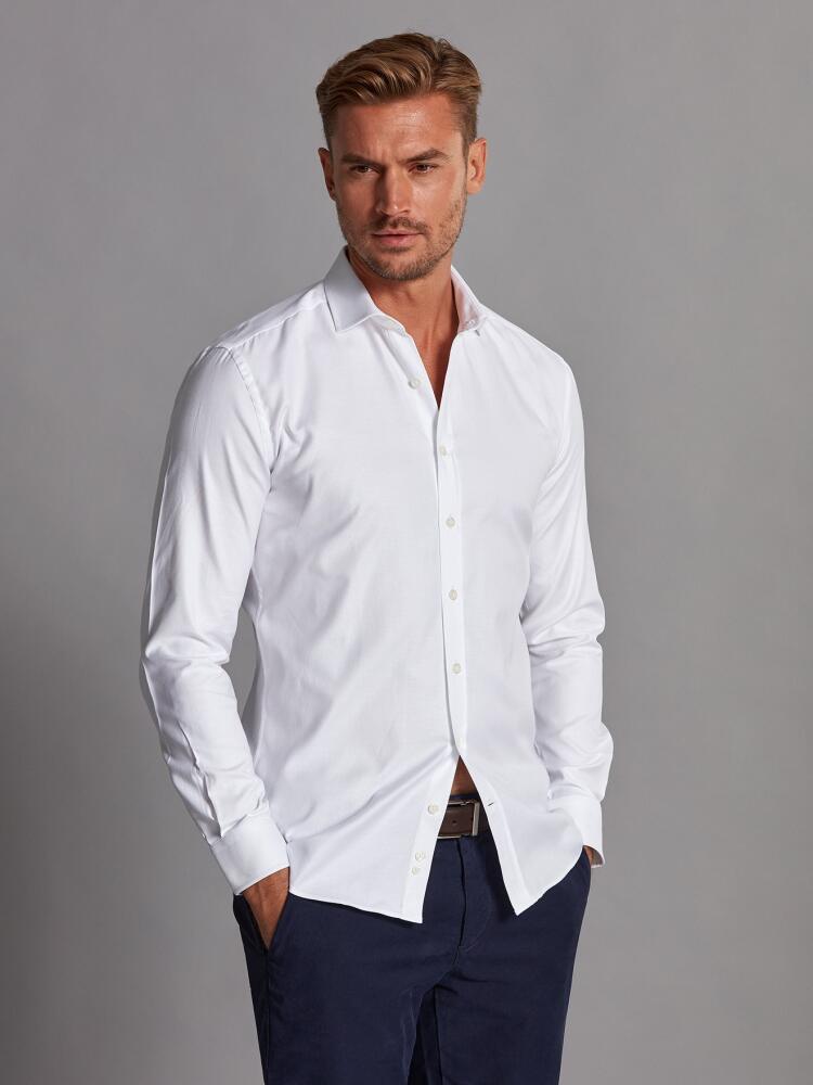 Chemise cintrée Miles texturée blanche