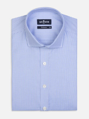Slim Fit Miles Strukturiertes Hemd Hellblau