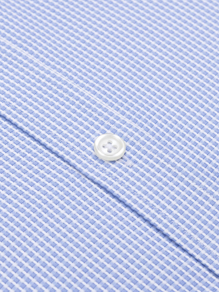 Slim Fit Miles Strukturiertes Hemd Hellblau