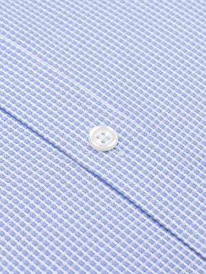 Slim Fit Miles Strukturiertes Hemd Hellblau