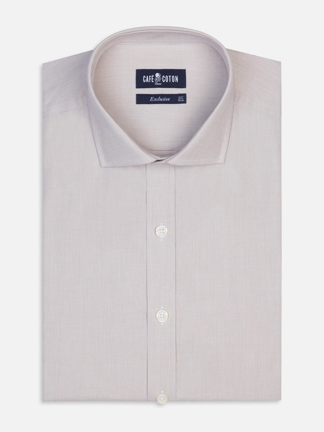 Chemise cintrée en mille raies sable