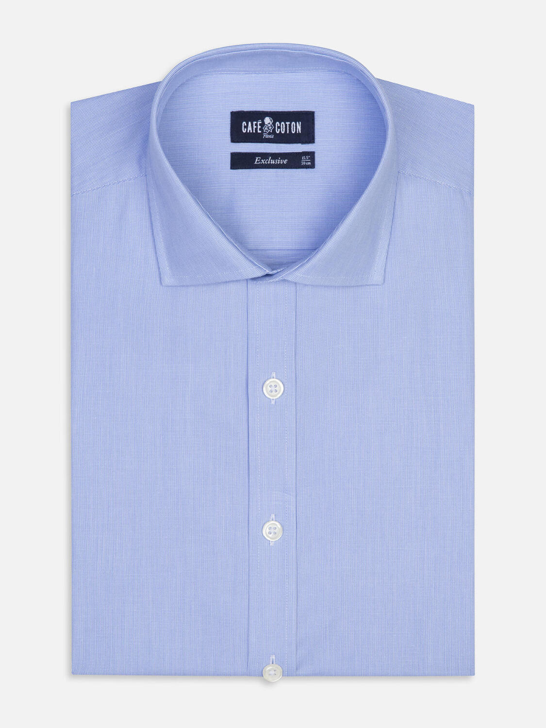 Chemise cintrée en mille raies ciel