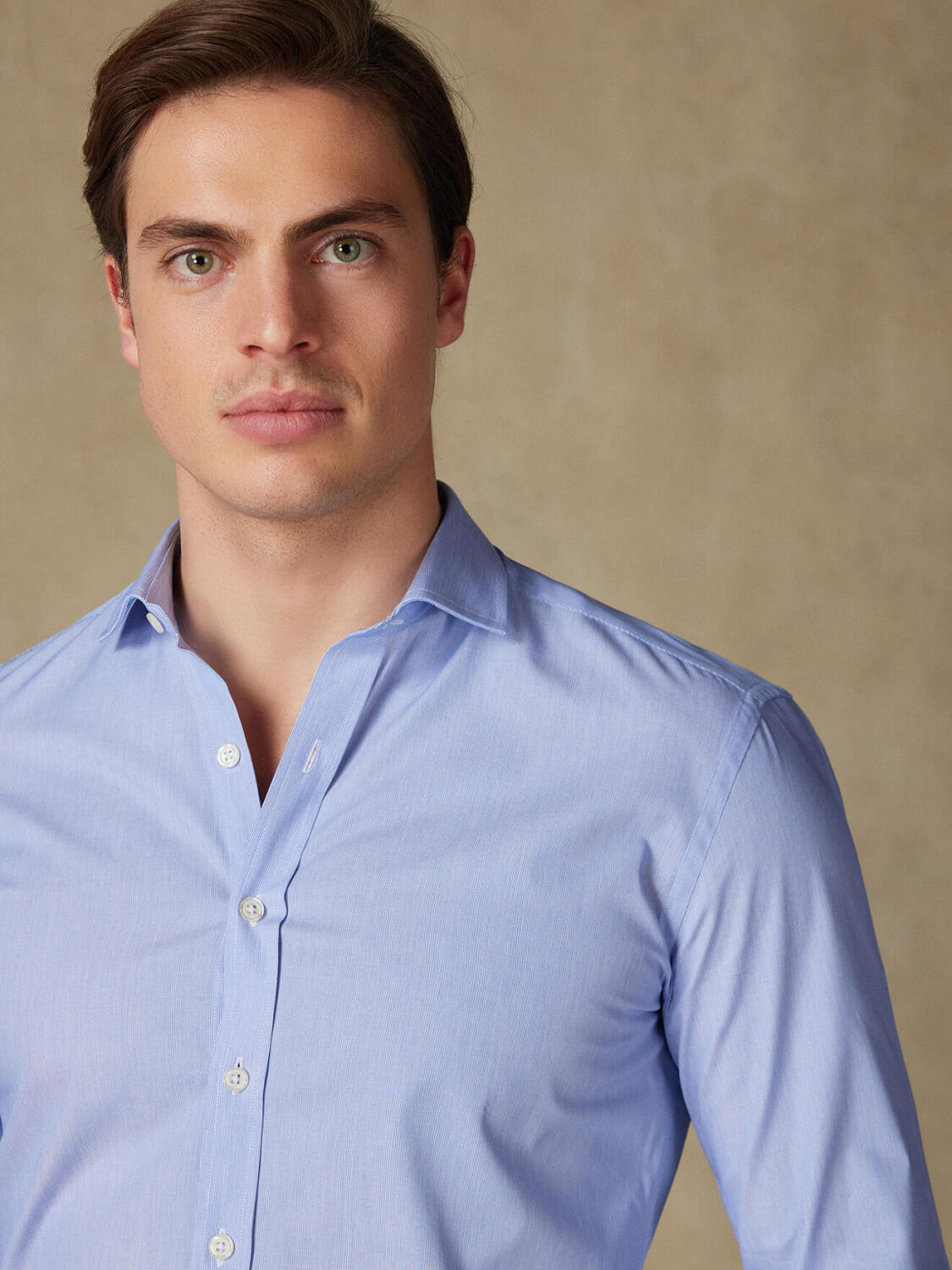 Thousand Stripes navy slim fit shirt