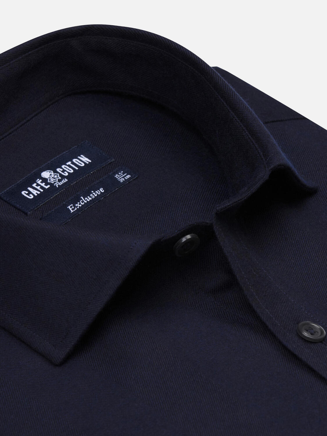 Camicia slim fit in flanella Mitch navy