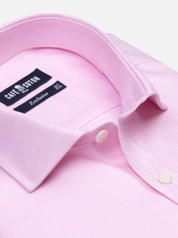 Pink braid slim fit shirt