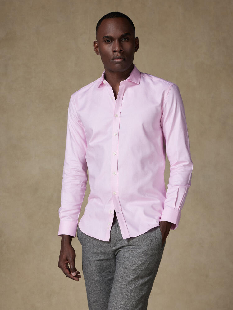 Pink braid slim fit shirt