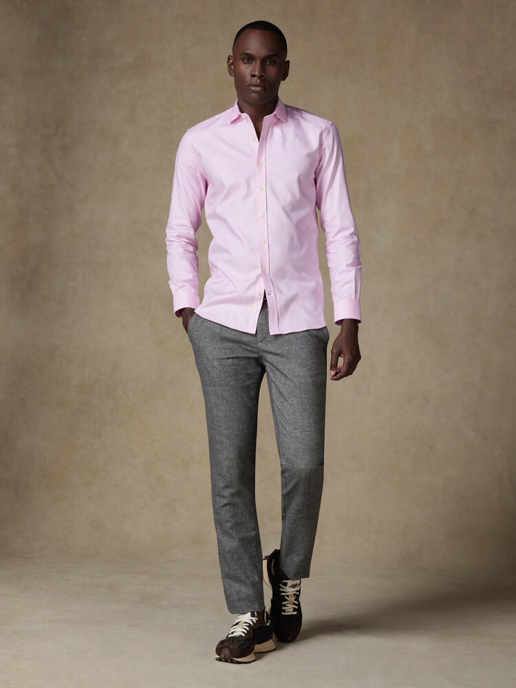 Pink braid slim fit shirt