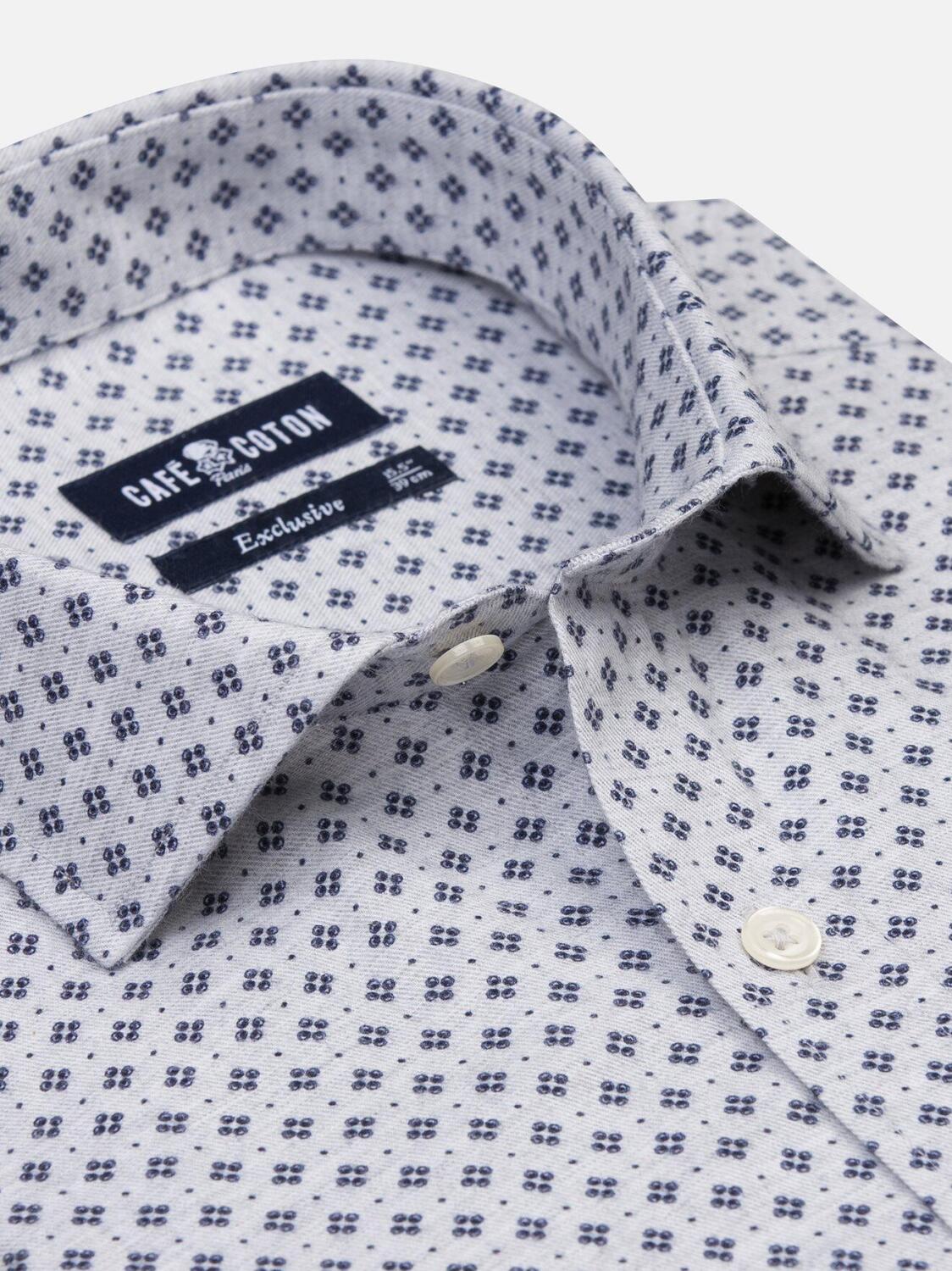 Chemise cintr&eacute;e Nelson grise &agrave; motifs imprim&eacute;s