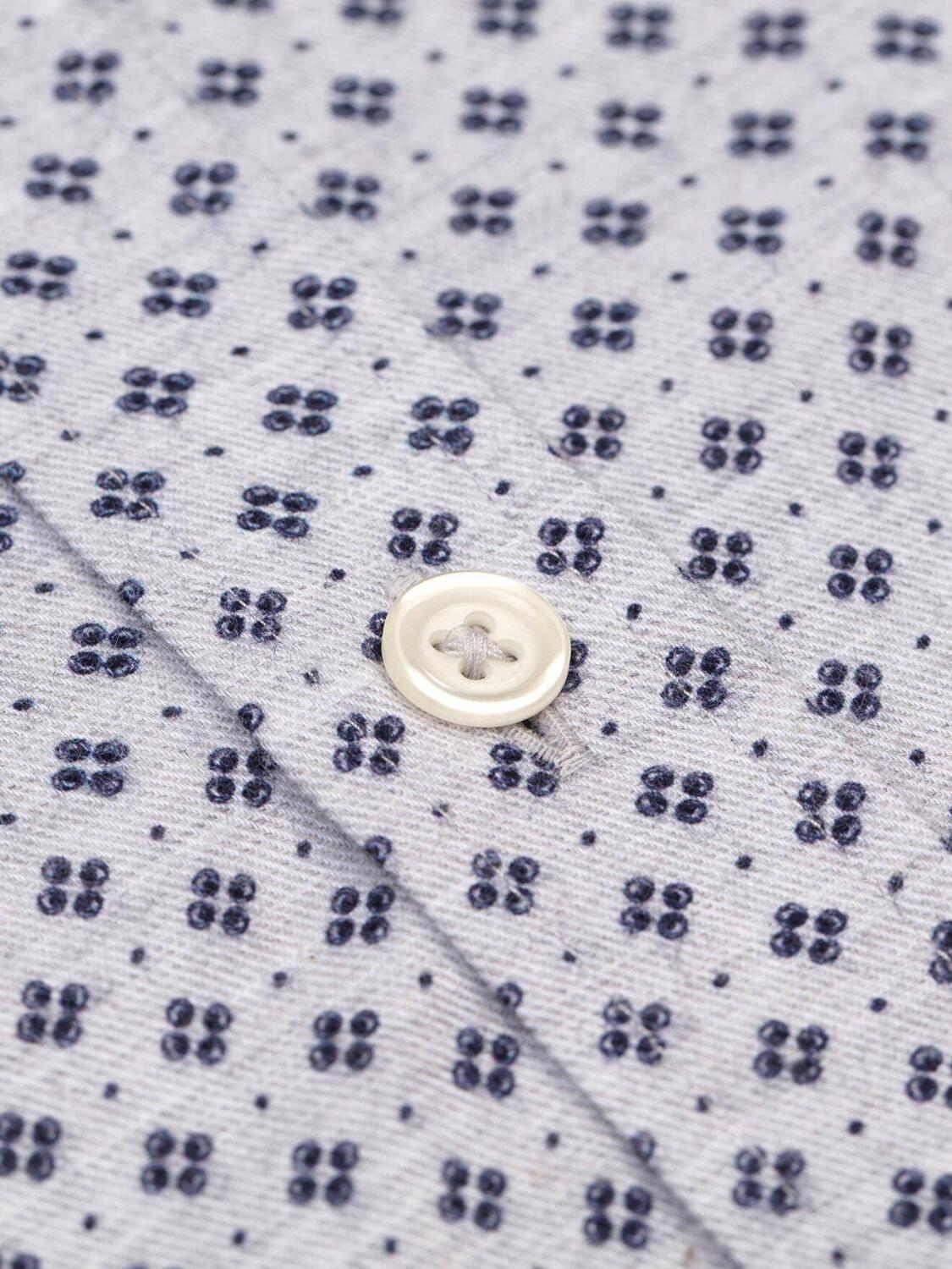 Chemise cintr&eacute;e Nelson grise &agrave; motifs imprim&eacute;s