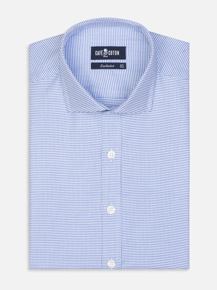 Chemise cintrée Nelson en twill bleu