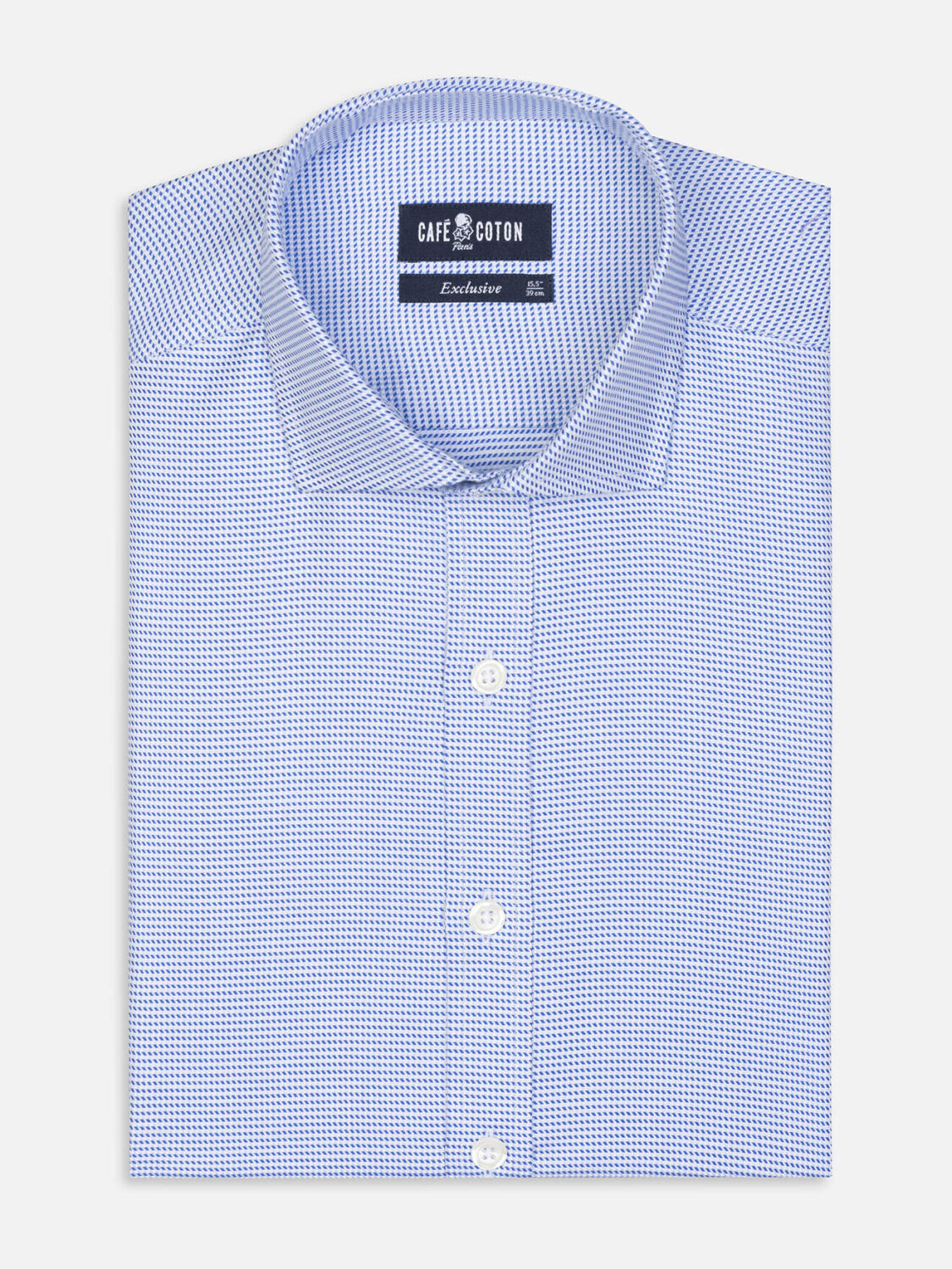 Chemise cintrée Nelson en twill bleu