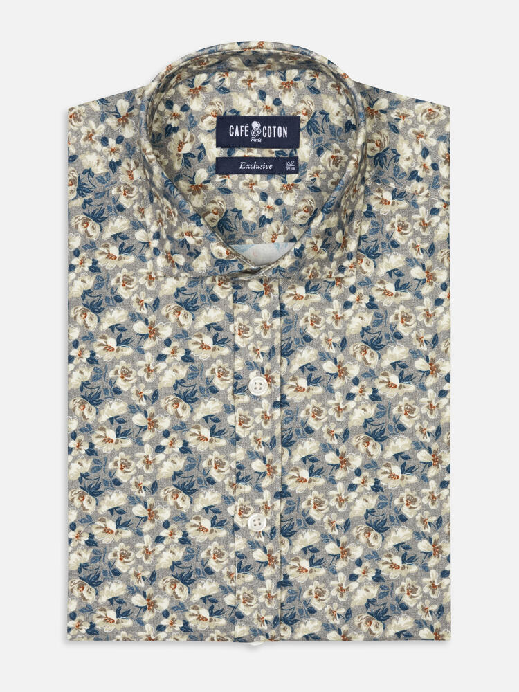 Chemise cintrée Noe en flanelle à imprimé floral