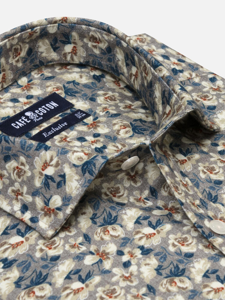 Chemise cintrée Noe en flanelle à imprimé floral