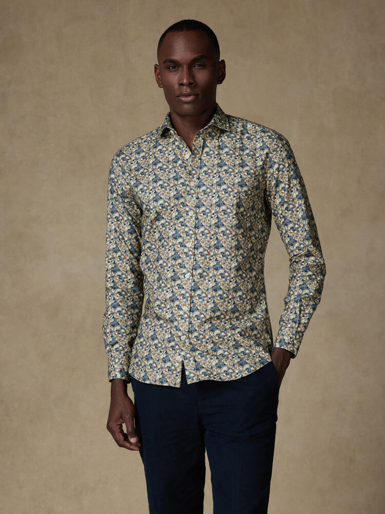 Noe floral print flannel slim fit shirt