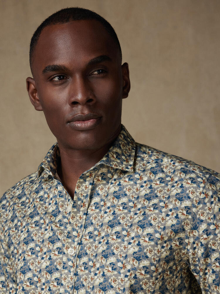 Chemise cintrée Noe en flanelle à imprimé floral