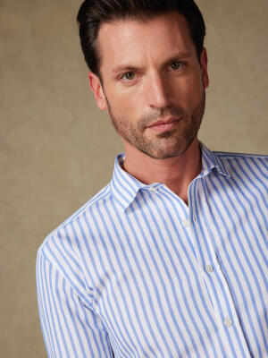 Noha Blue Stripes slim fit shirt