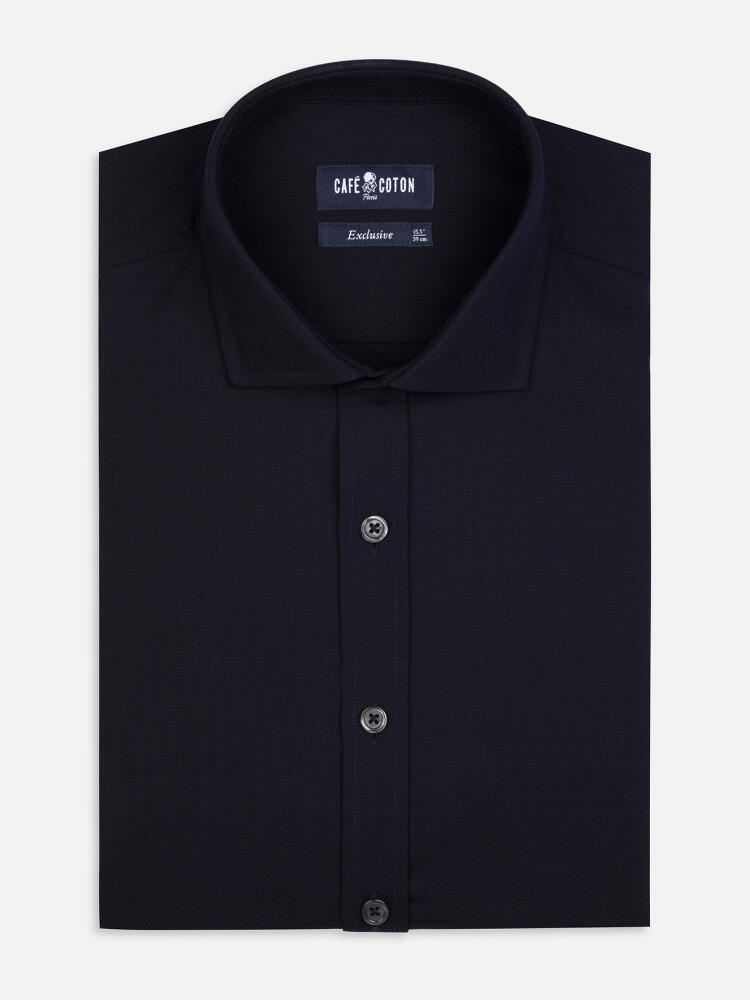 Camisa Slim Fit Nova de oxford azul marino