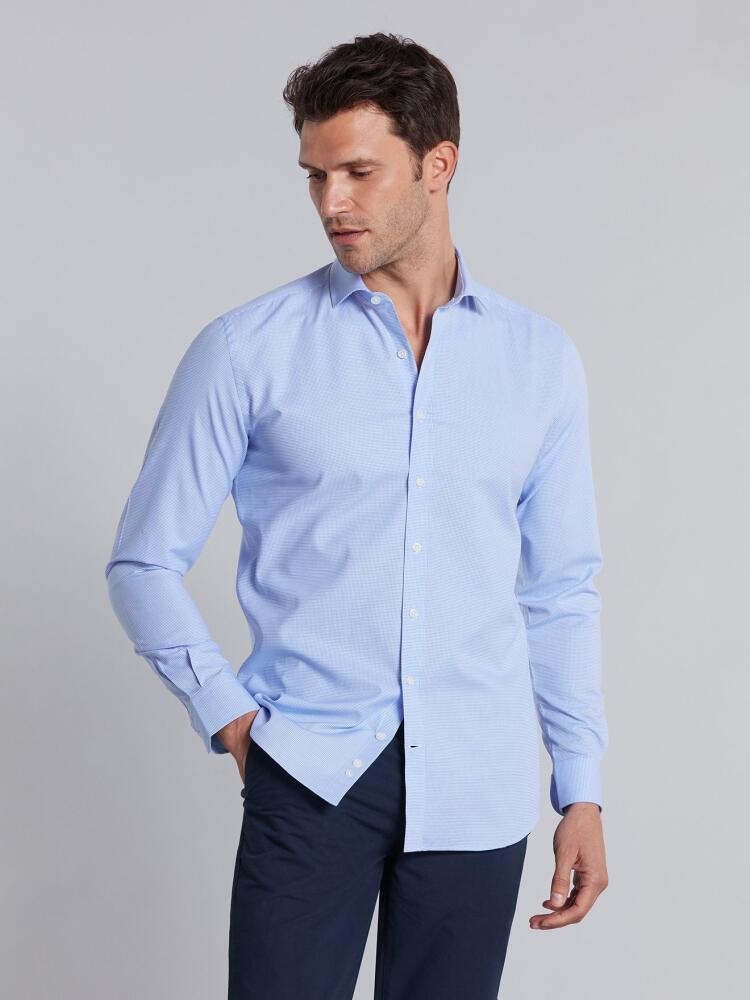 Chemise cintrée Pace en pin point ciel