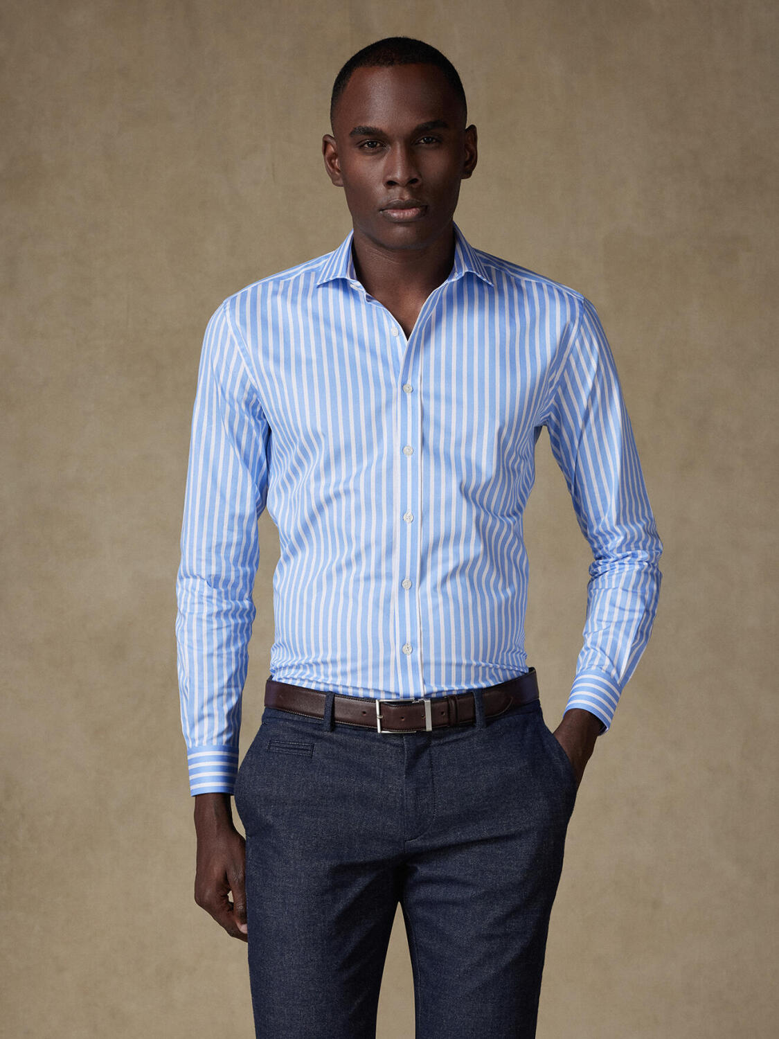 Camisa de rayas celestes Phil - Slim Fit