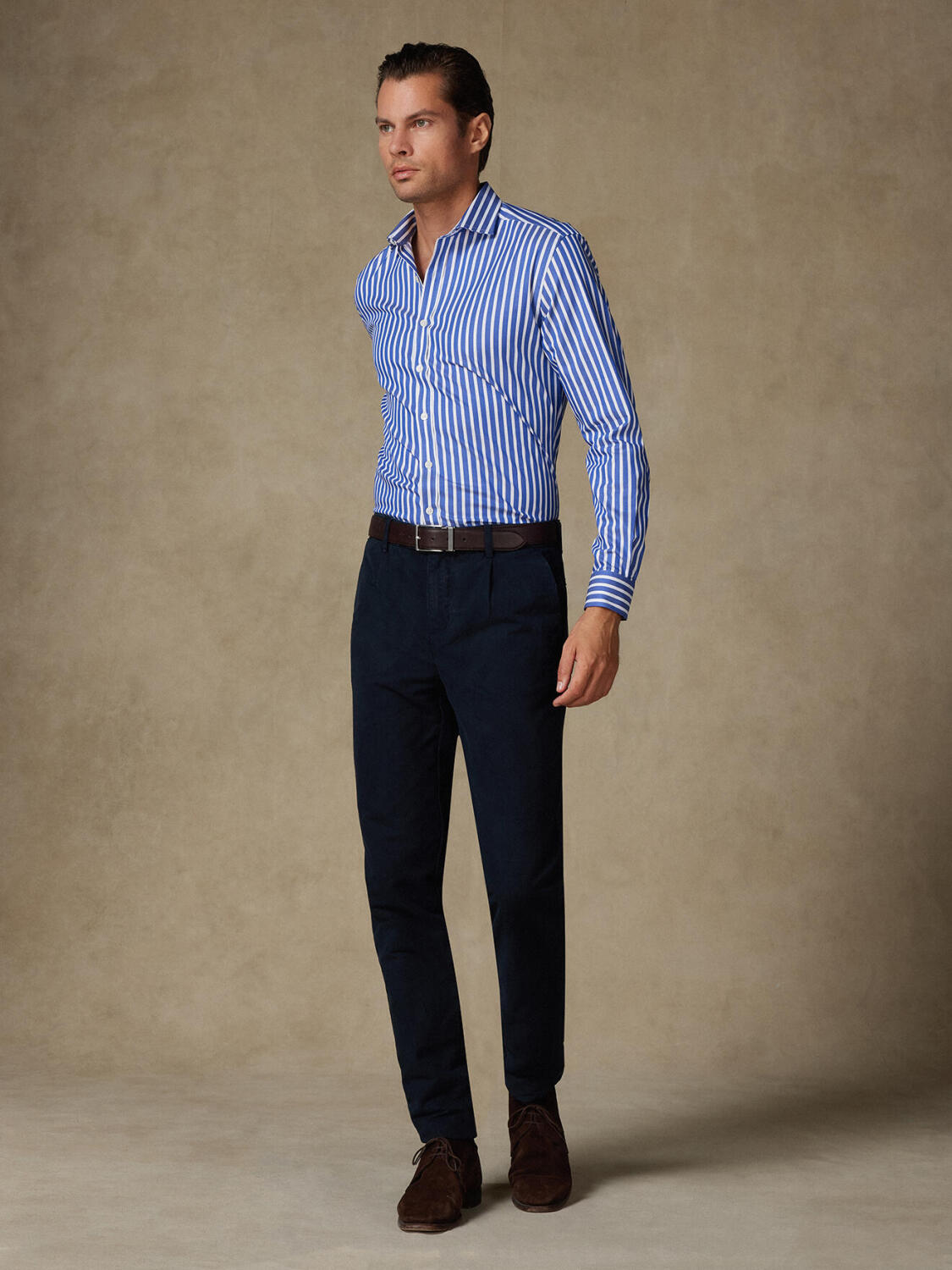 Chemise cintr&eacute;e Phil &agrave; rayures bleues