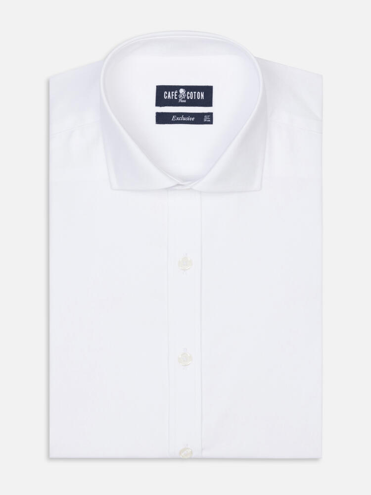 Chemise cintrée en pin point blanc