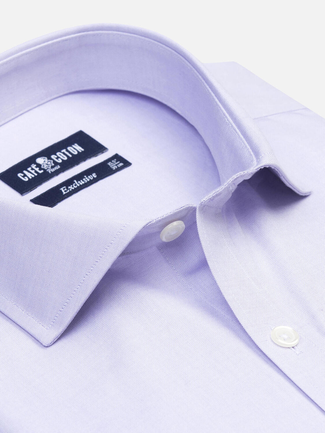 Chemise cintrée en pin point parme