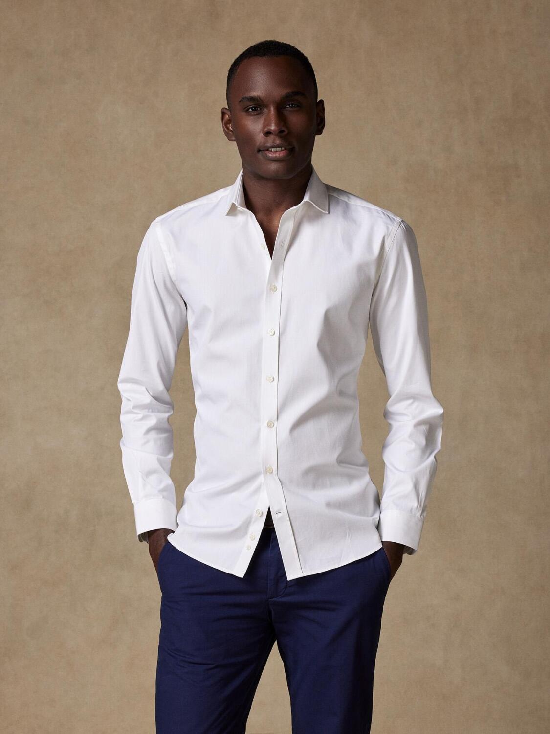 Ivory pin point slim fit shirt
