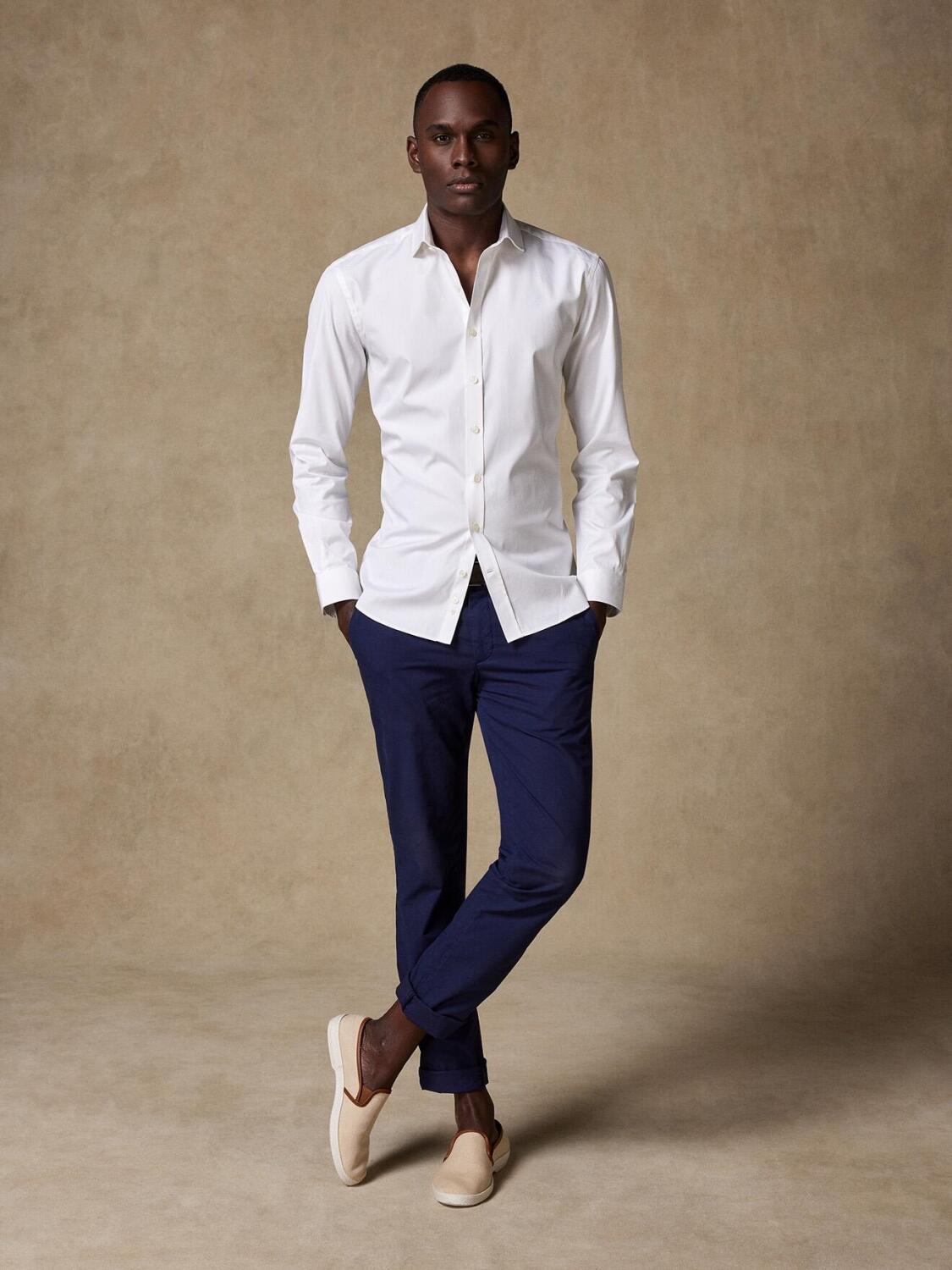 Ivory pin point slim fit shirt