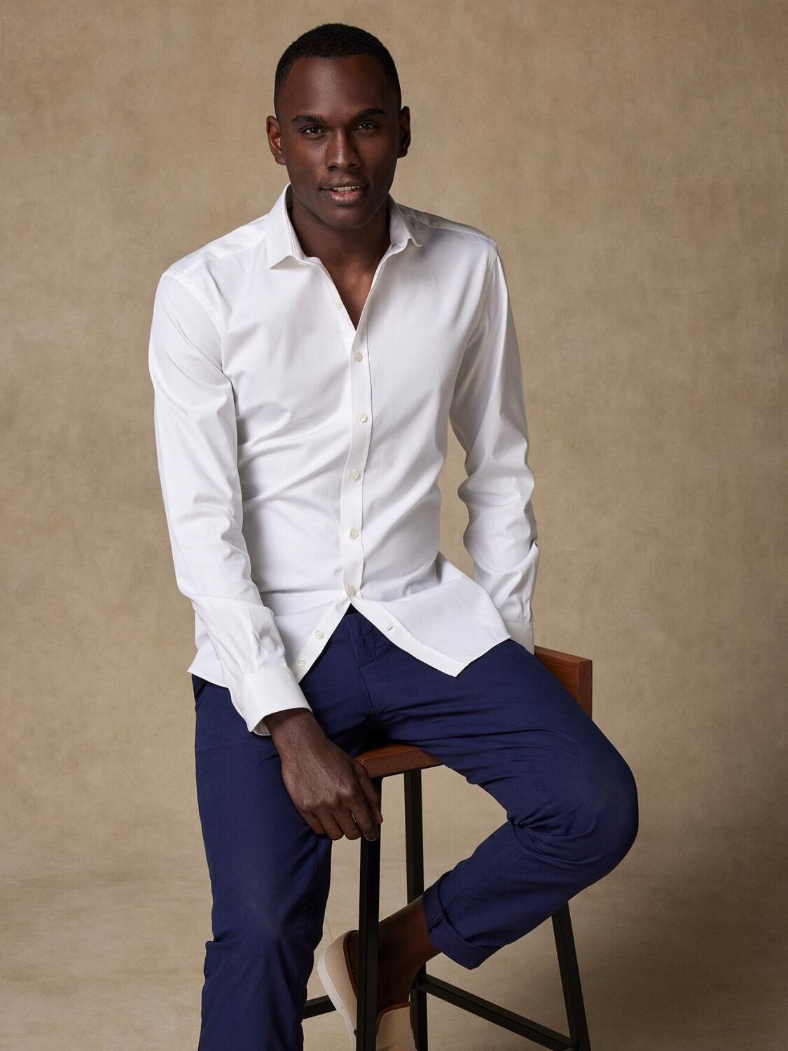Ivory pin point slim fit shirt