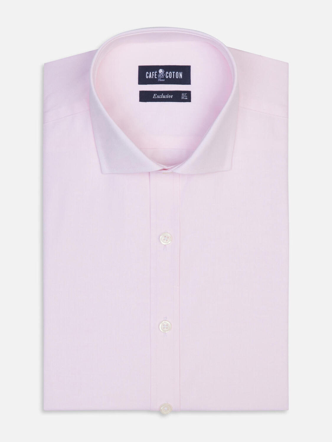 Chemise cintrée en pin point rose