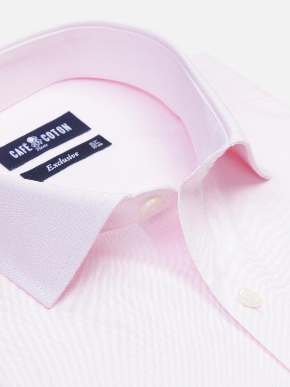 Chemise cintrée en pin point rose