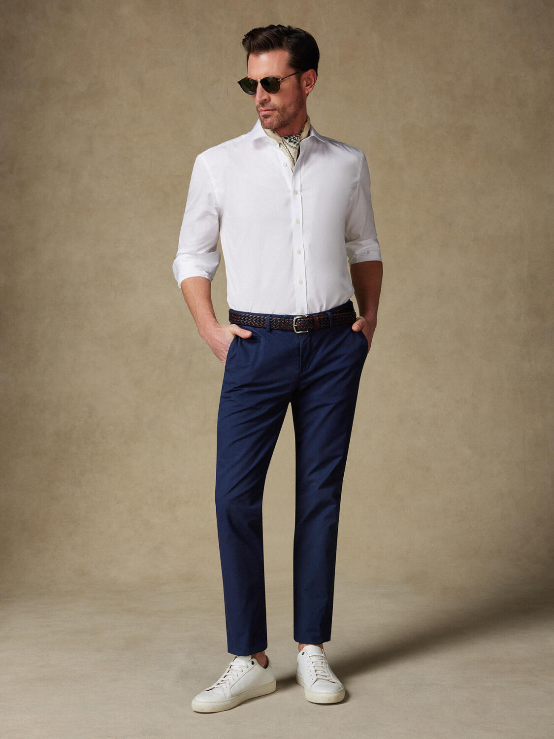 Chemise cintrée en popeline blanche