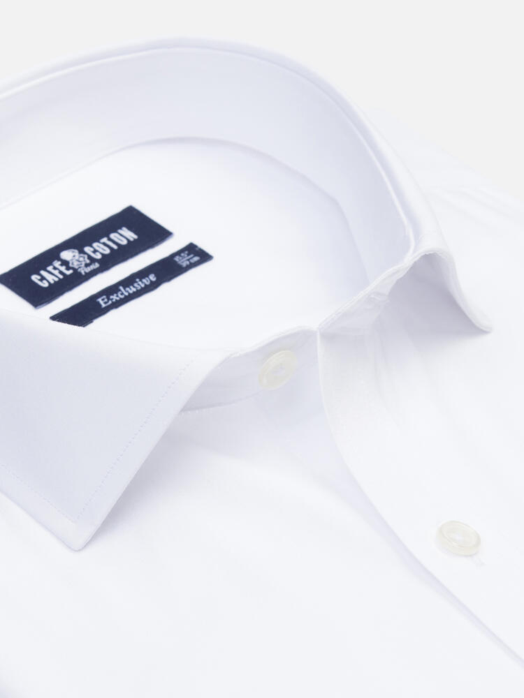 Chemise cintrée en popeline blanche