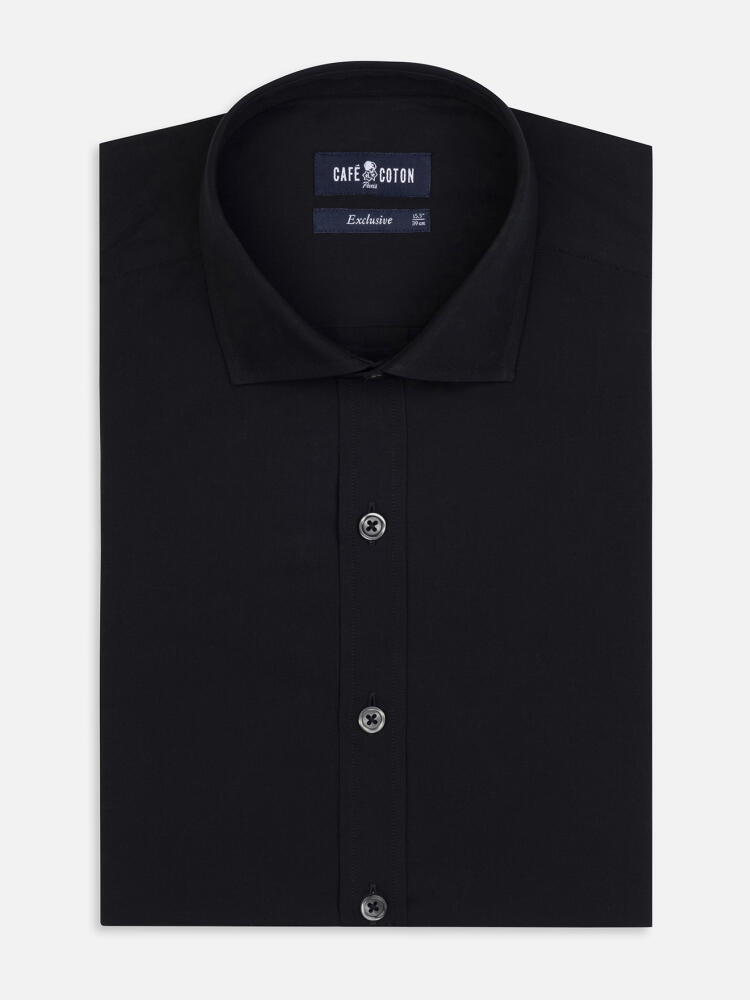 Chemise cintrée en popeline noire