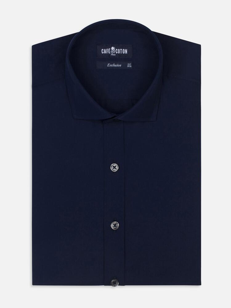 Chemise en popeline marine