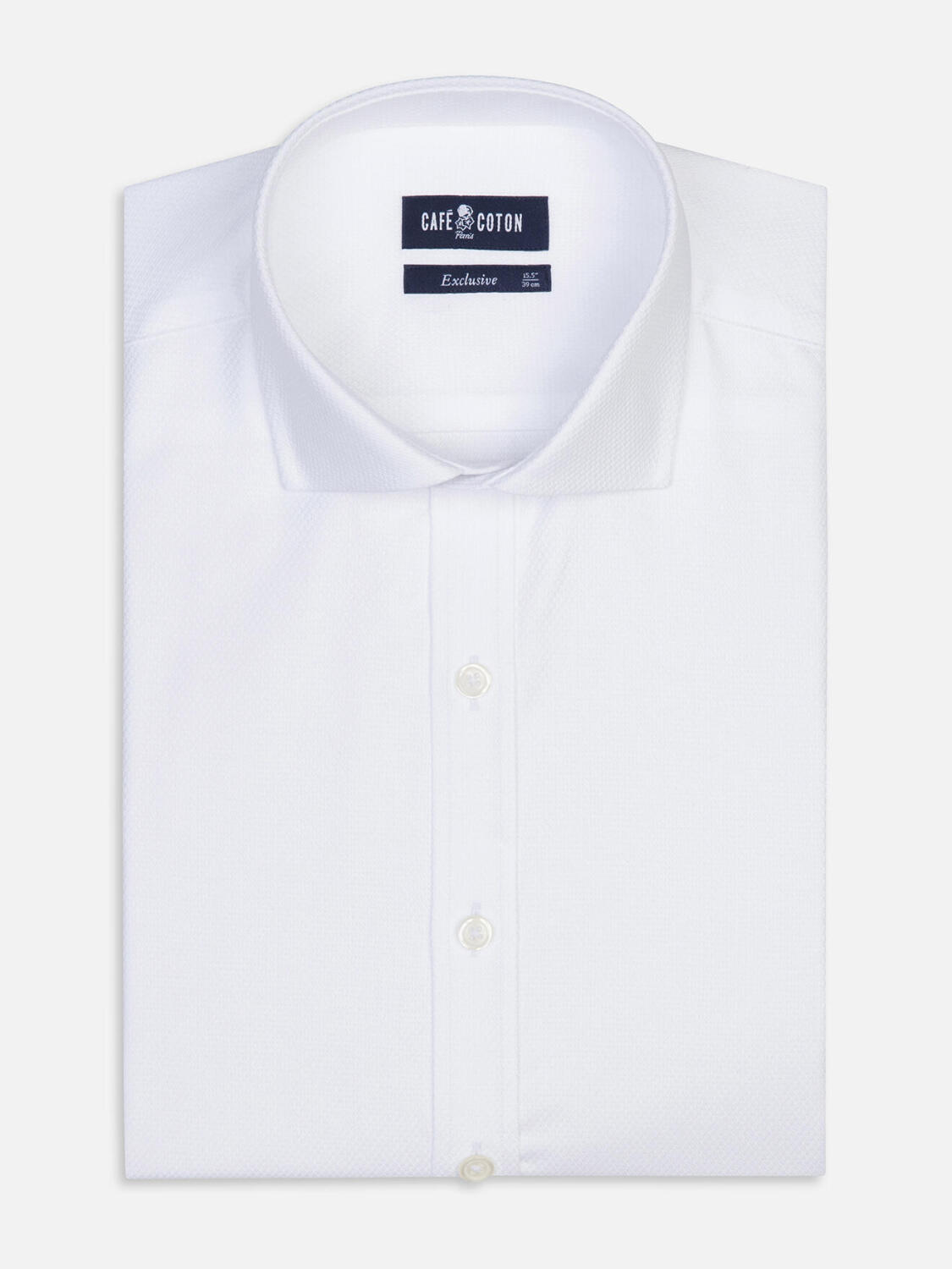 Camicia slim Reed testurizzata bianca