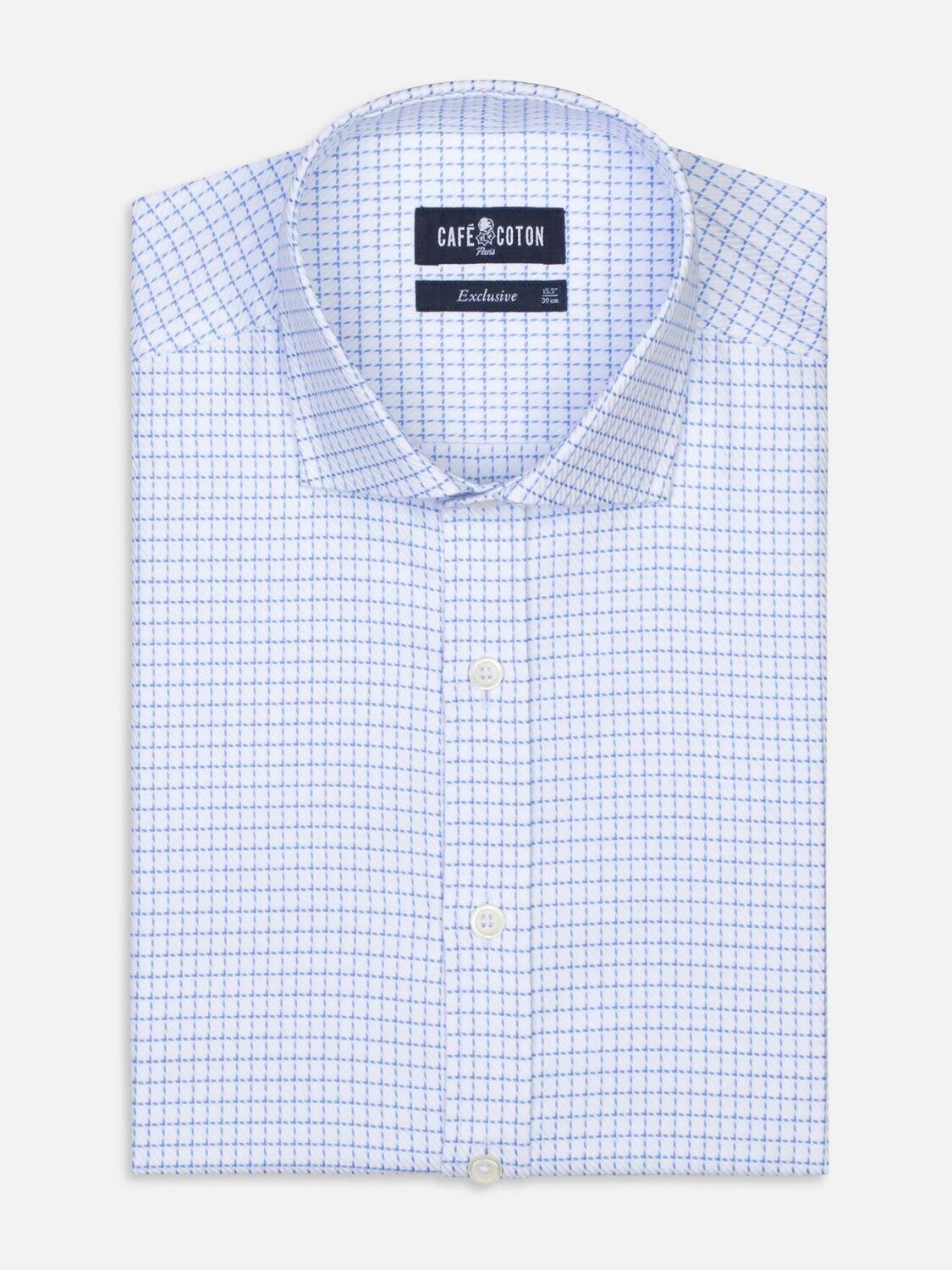 Chemise cintr&eacute;e Reed &agrave; carreaux ciel