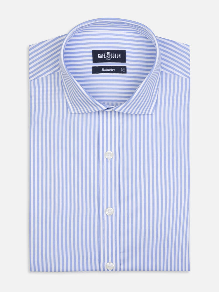 Camicia Slim Fit Riddle a righe azzurre
