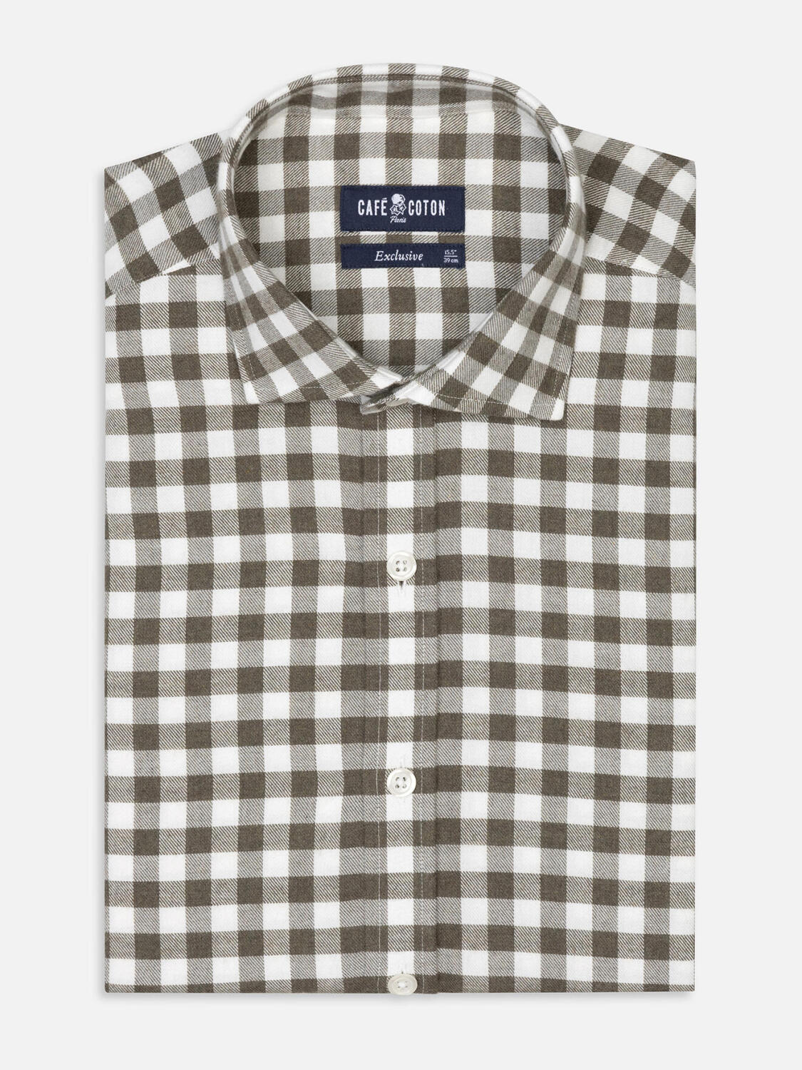 Rob Khaki Checkered Flannel slim fit shirt