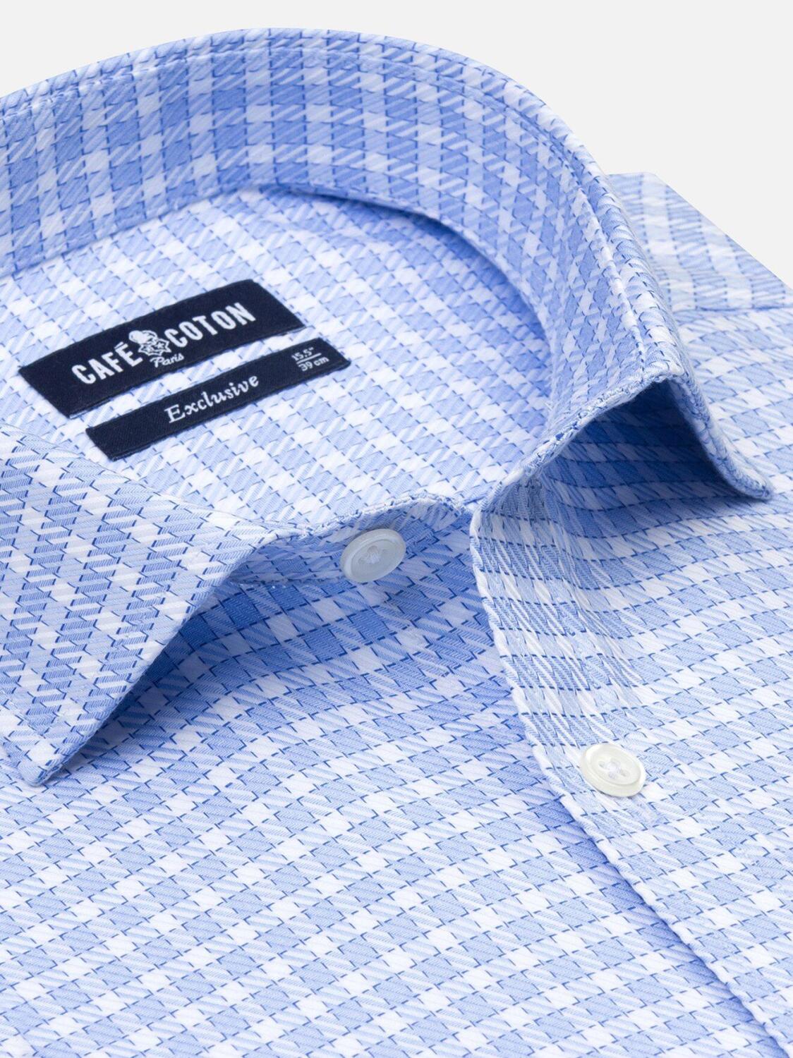 Chemise cintr&eacute;e Rod &agrave; carreaux ciel