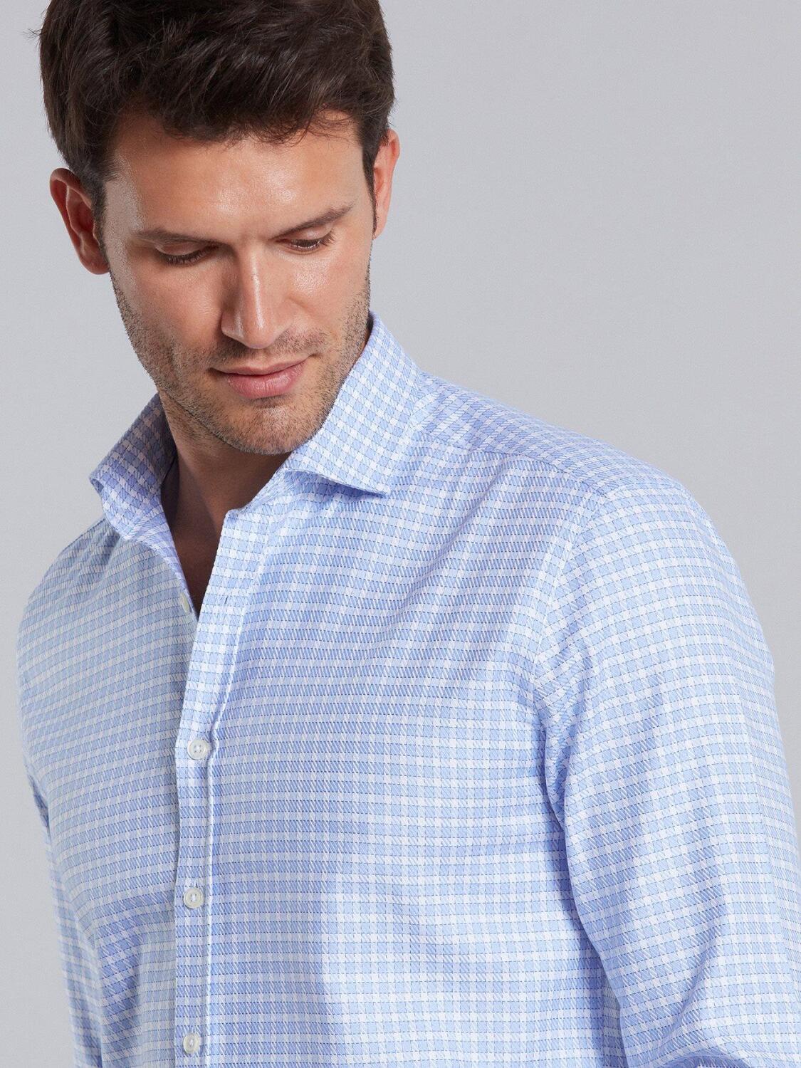 Chemise cintr&eacute;e Rod &agrave; carreaux ciel