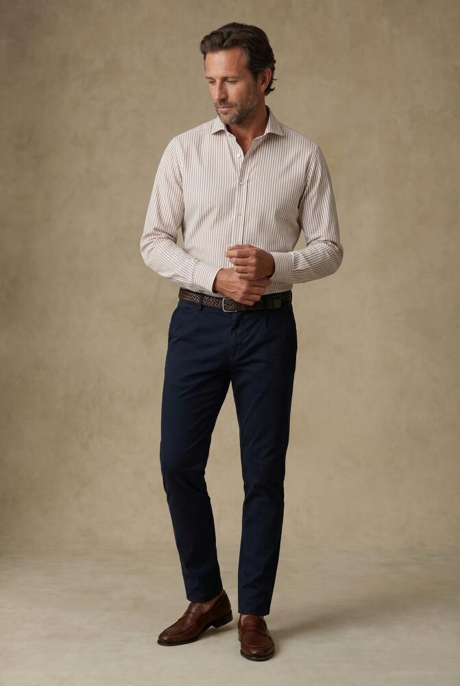 Chemise cintr&eacute;e Sawyer &agrave; rayures sable