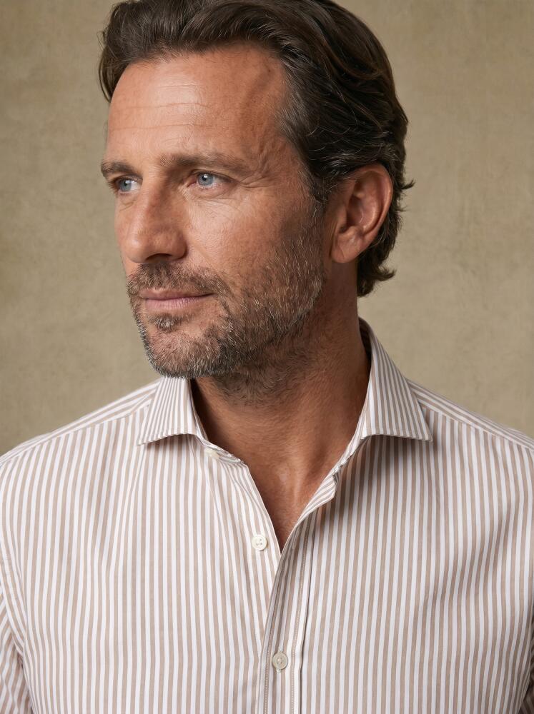 Chemise cintr&eacute;e Sawyer &agrave; rayures sable