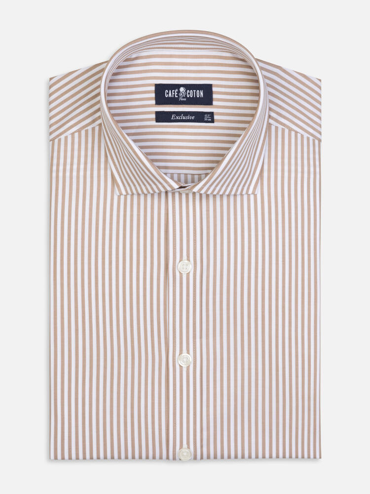Chemise cintr&eacute;e Sawyer &agrave; rayures sable