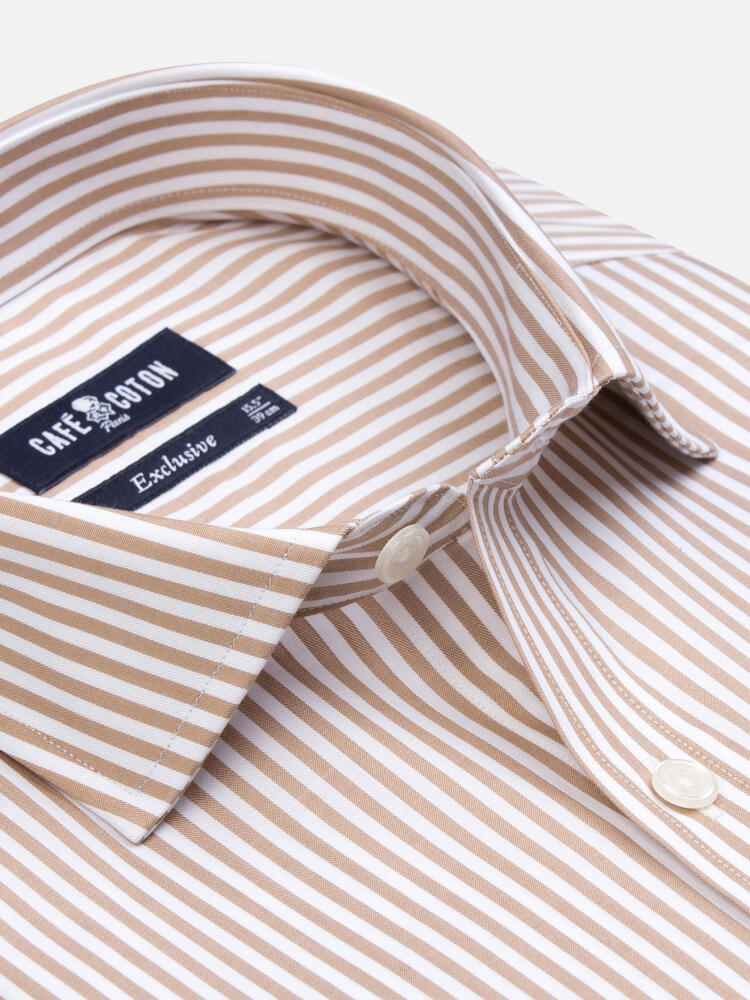 Chemise cintr&eacute;e Sawyer &agrave; rayures sable