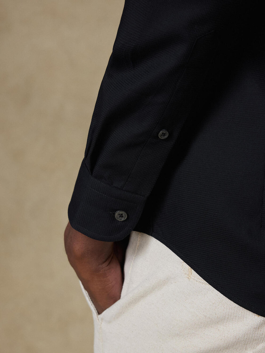 Camicia slim Shane testurizzata nera